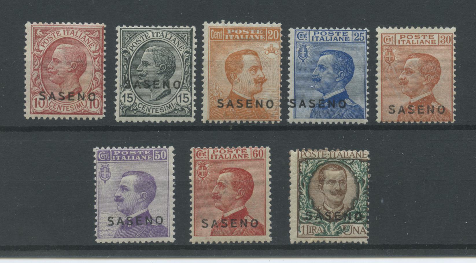 Scansione lotto: COLONIE SASENO 1923 SOVR. 8V. **