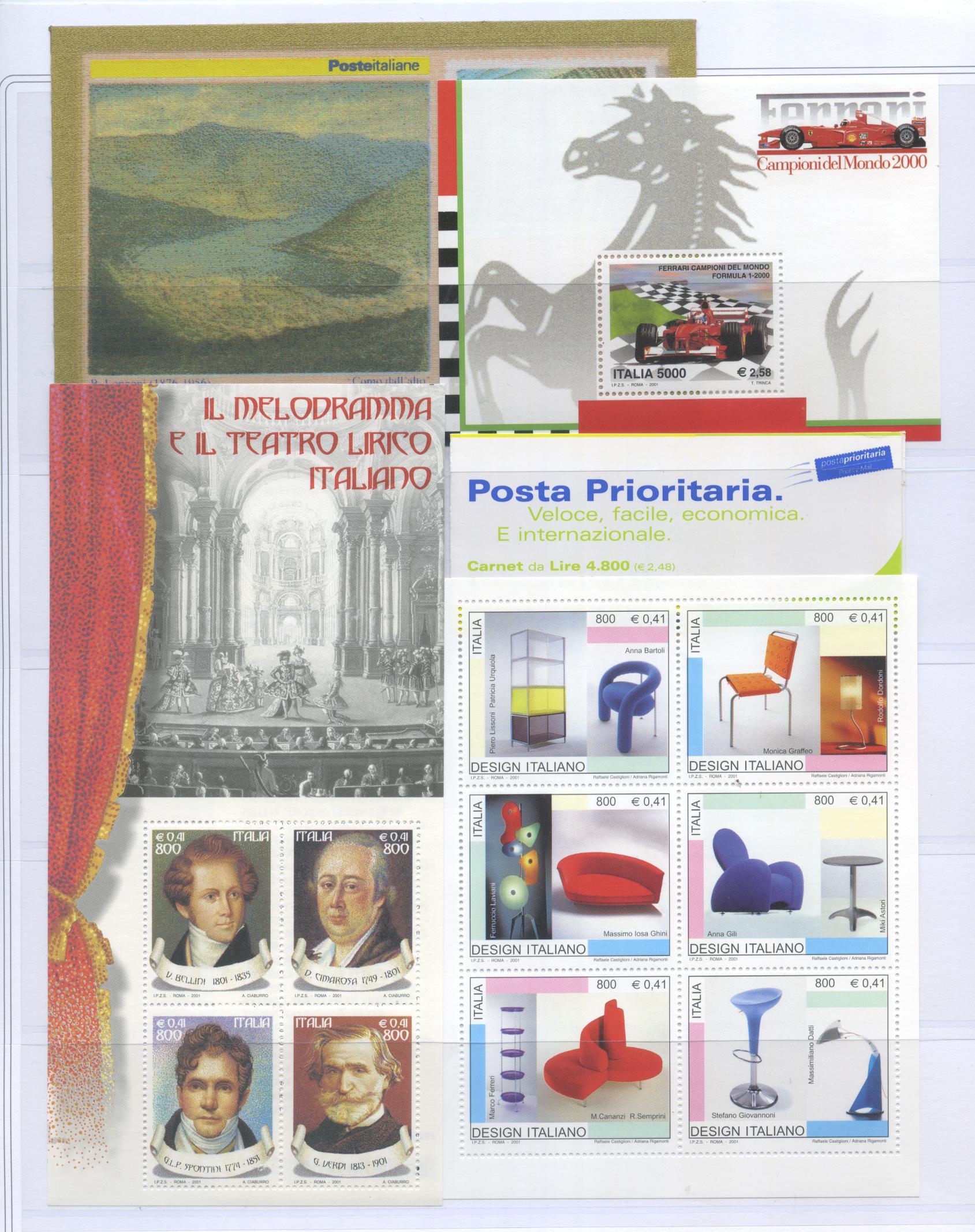 Scansione lotto: REPUBBLICA 2001 ANNATA CPL. 50V.+4BF +1LB **