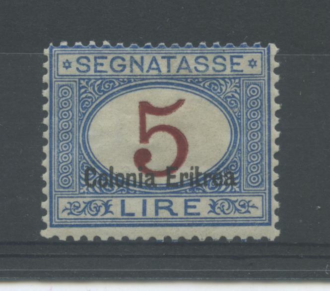 Scansione lotto: COLONIE ERITREA 1920/6 TASSE L.5 *