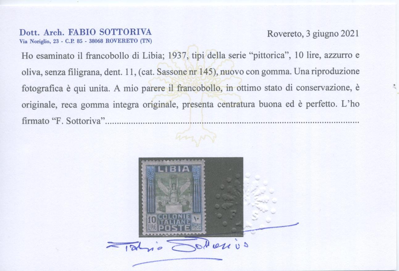 Scansione lotto: COLONIE LIBIA 1921 PITTORICA 12V. 2 **  CERT.