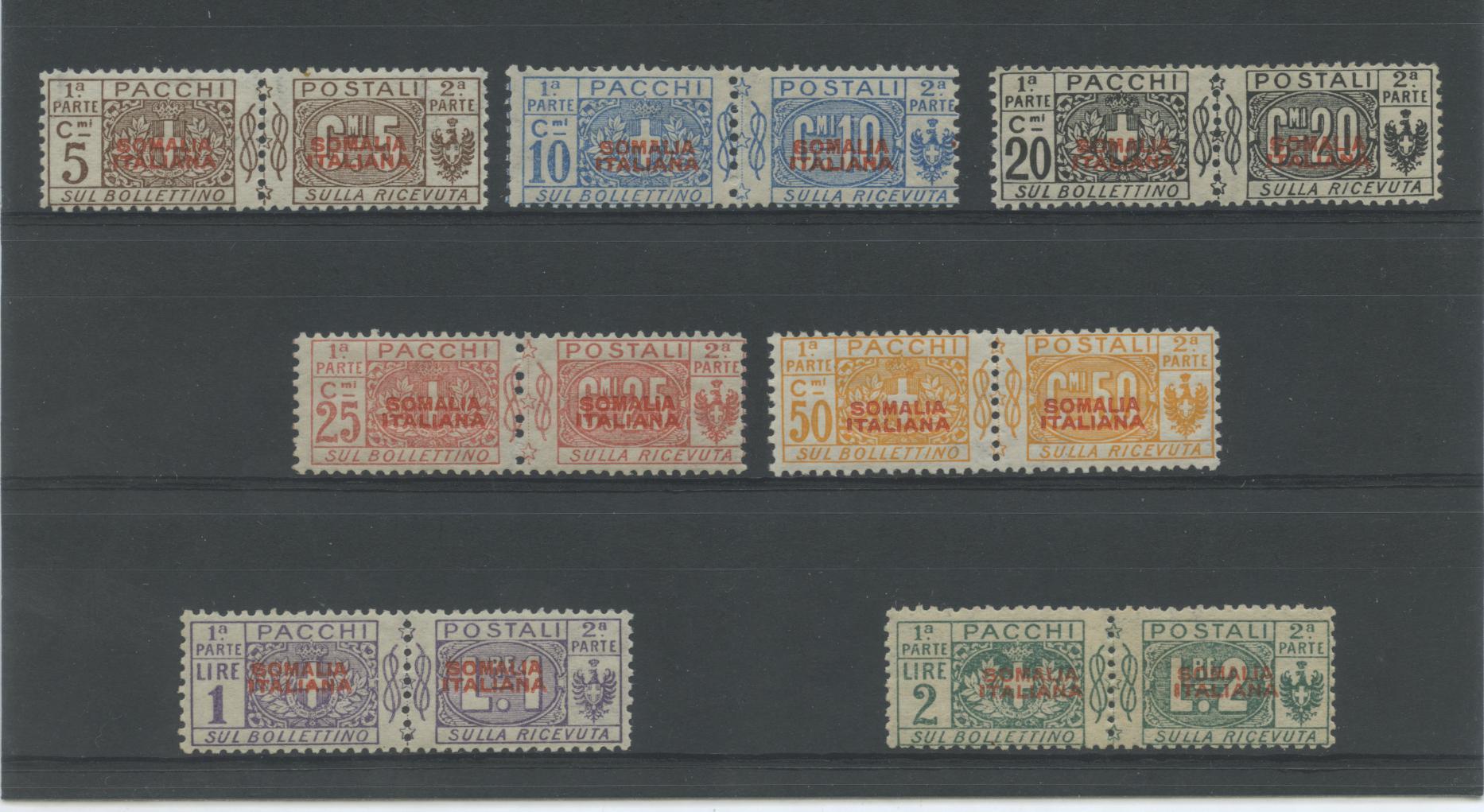 Scansione lotto: COLONIE SOMALIA 1926/31 PACCHI 7V. ** CENTRATO CERT.