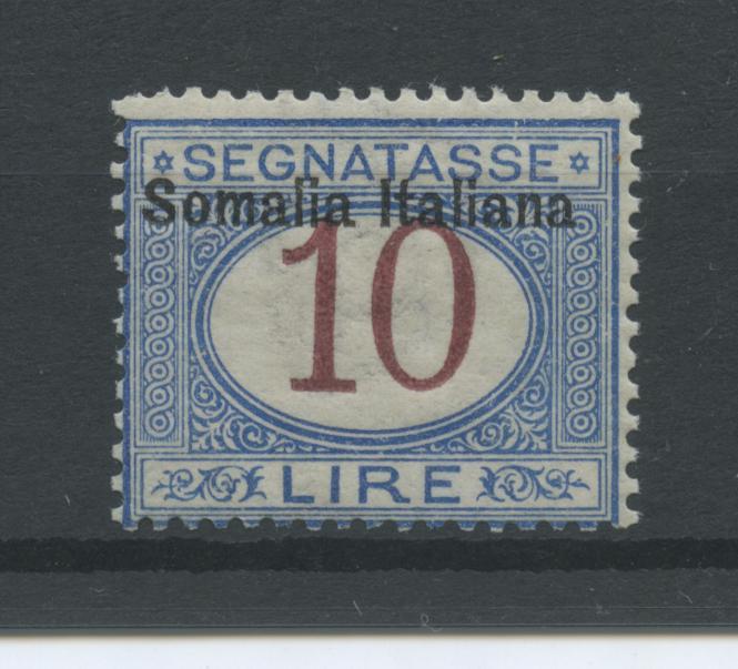 Scansione lotto: COLONIE SOMALIA 1909 TASSE L.10 N.22 ** CENTRATO