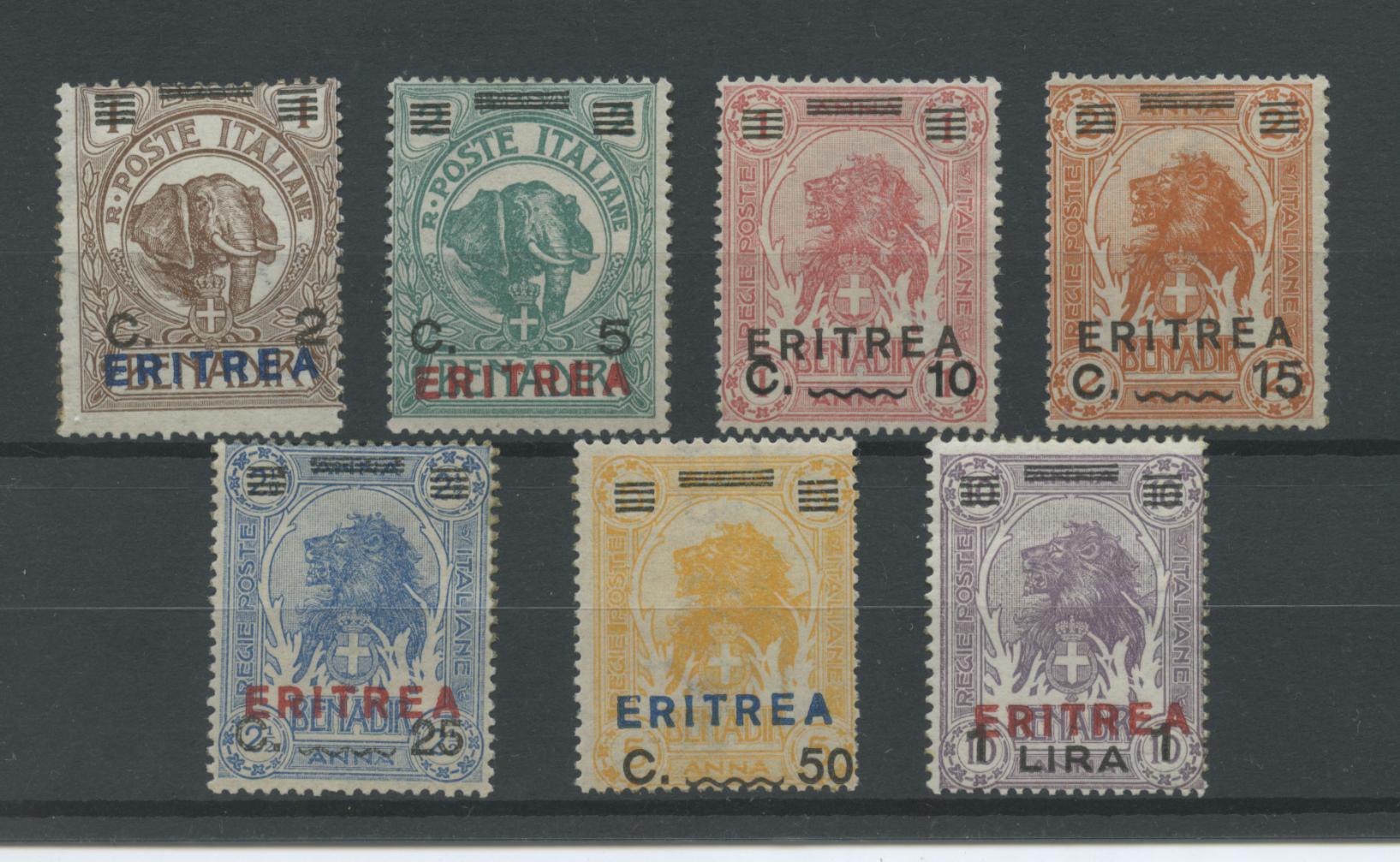 Scansione lotto: COLONIE ERITREA 1924 LEONI 7V. 2 **