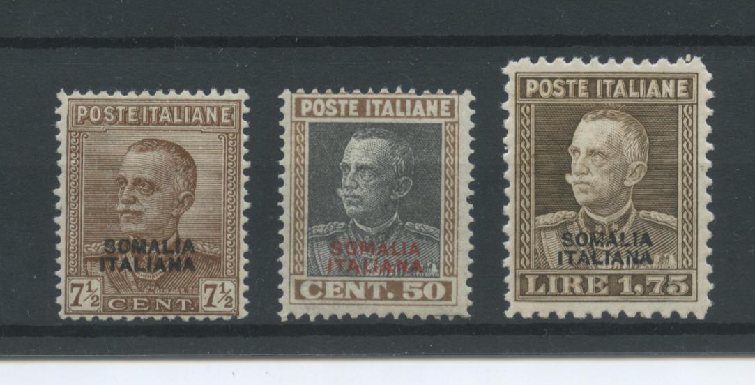 Scansione lotto: COLONIE SOMALIA 1928 SOVR. 3V. * CENTRATO