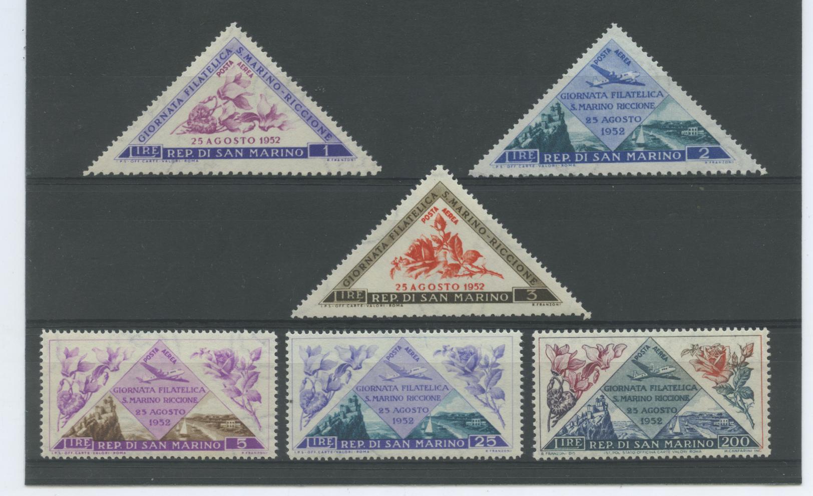 Scansione lotto: SAN MARINO 1952 P.A. FIORI 6V. **