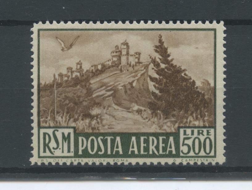 Scansione lotto: SAN MARINO 1951 POSTA AEREA L.500 ** LUSSO