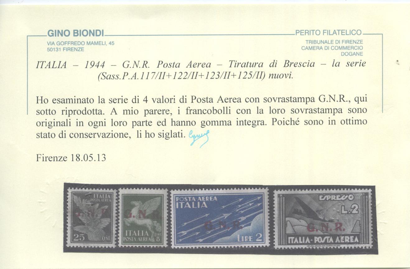 Scansione lotto: RSI E LUOGOTENENZA 1944 P.A. BRES. 4V. II T. **  CERT.