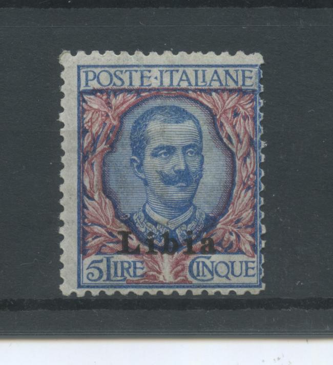 Scansione lotto: COLONIE LIBIA 1912/5 SOVR. L.5 **  CERT.