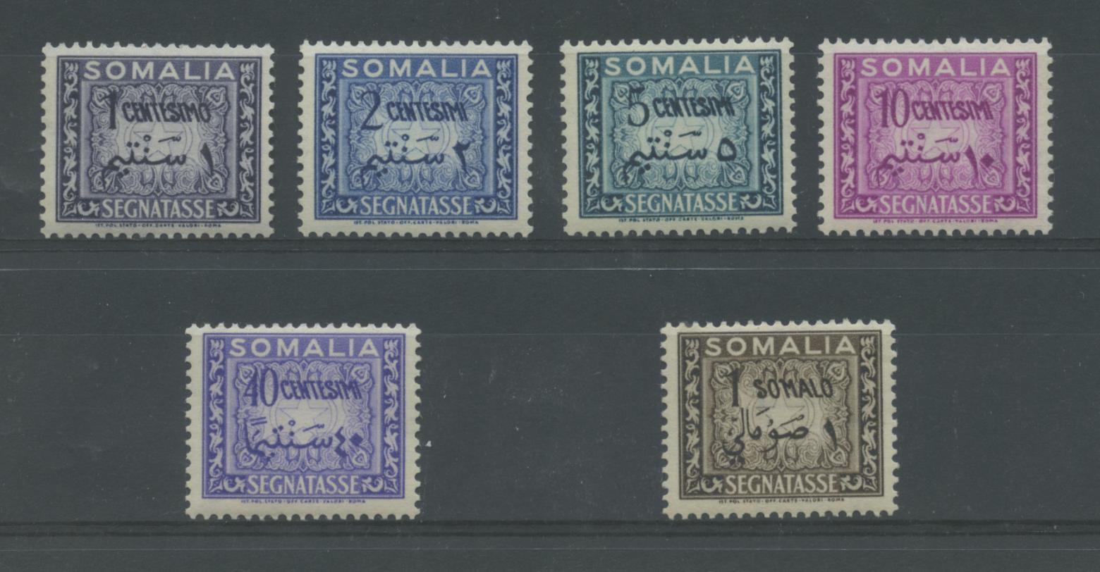 Scansione lotto: COLONIE SOMALIA 1950 AFIS TASSE 6V. **