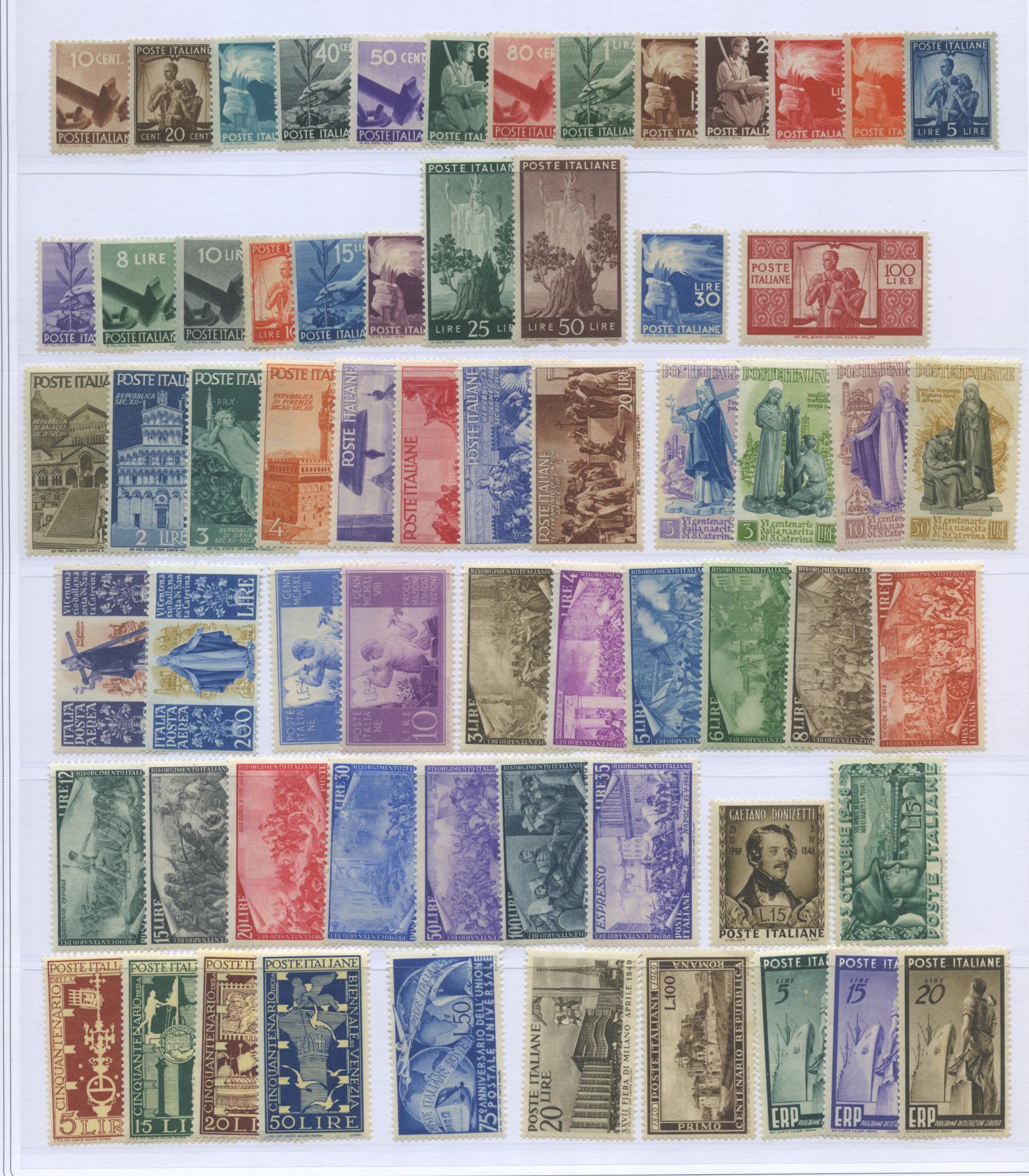 Scansione lotto: REPUBBLICA 1945/54 COLLEZIONE RUOTA CPL. *