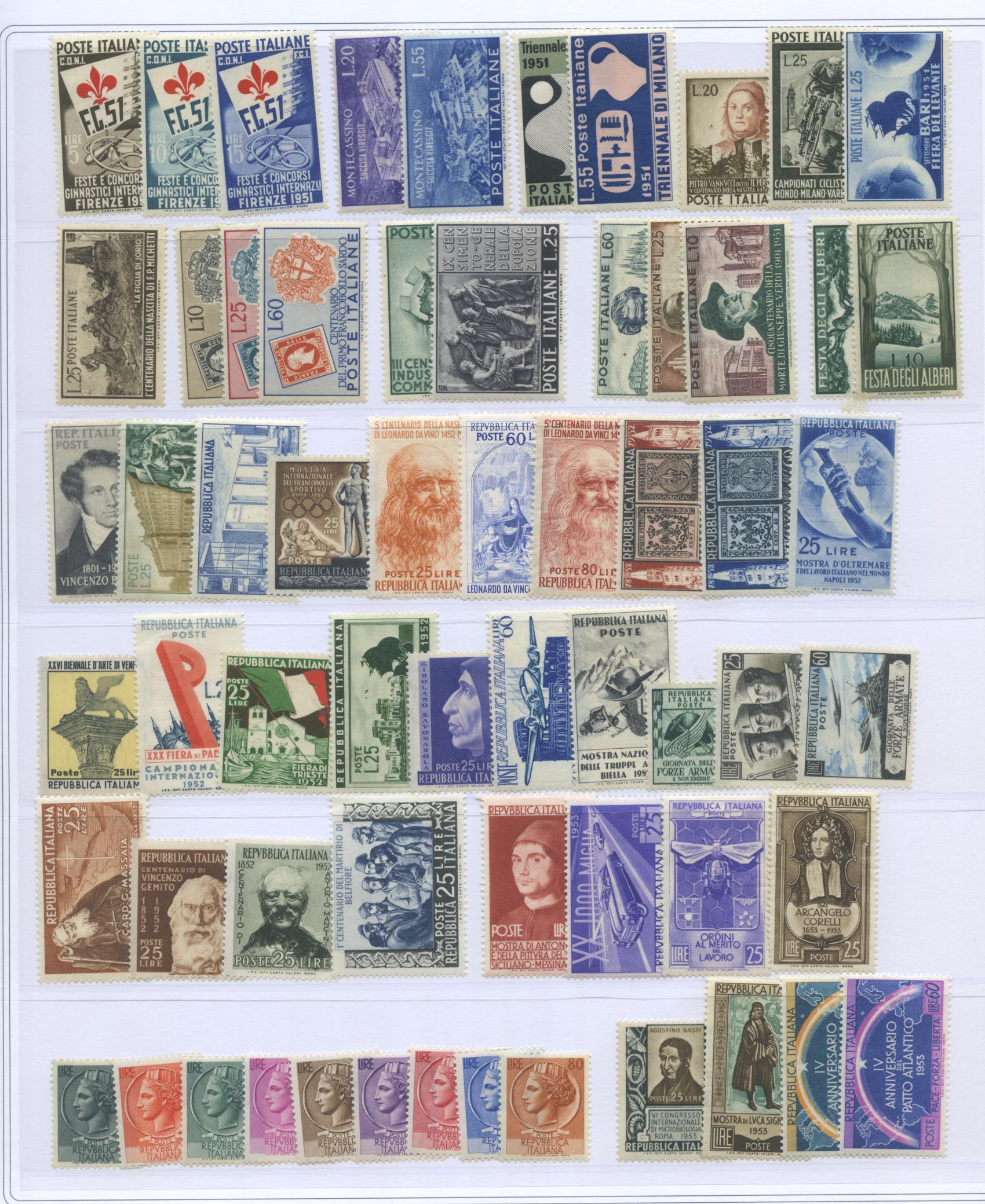 Scansione lotto: REPUBBLICA 1945/54 COLLEZIONE RUOTA CPL. *