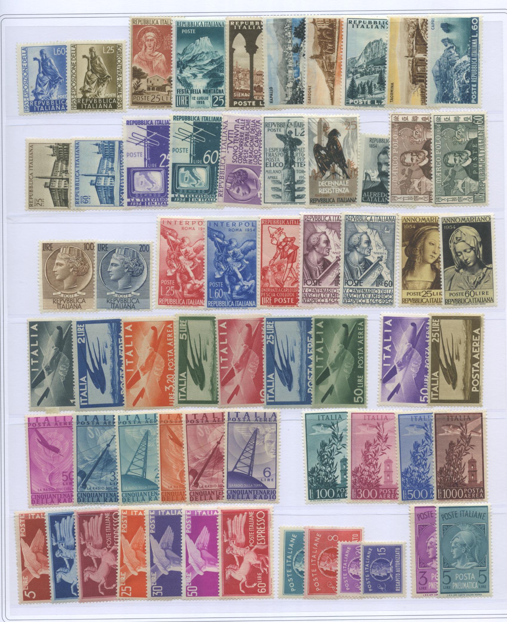 Scansione lotto: REPUBBLICA 1945/54 COLLEZIONE RUOTA CPL. *