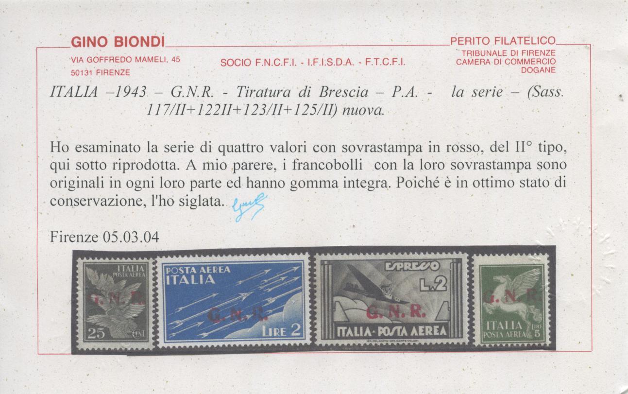 Scansione lotto: RSI E LUOGOTENENZA 1944 P.A. BS. 4V. II T. 2 **  CERT.