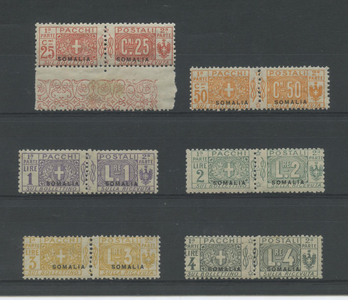 Scansione lotto: COLONIE SOMALIA 1923 PACCHI 6V. 2 ** CENTRATO CERT.