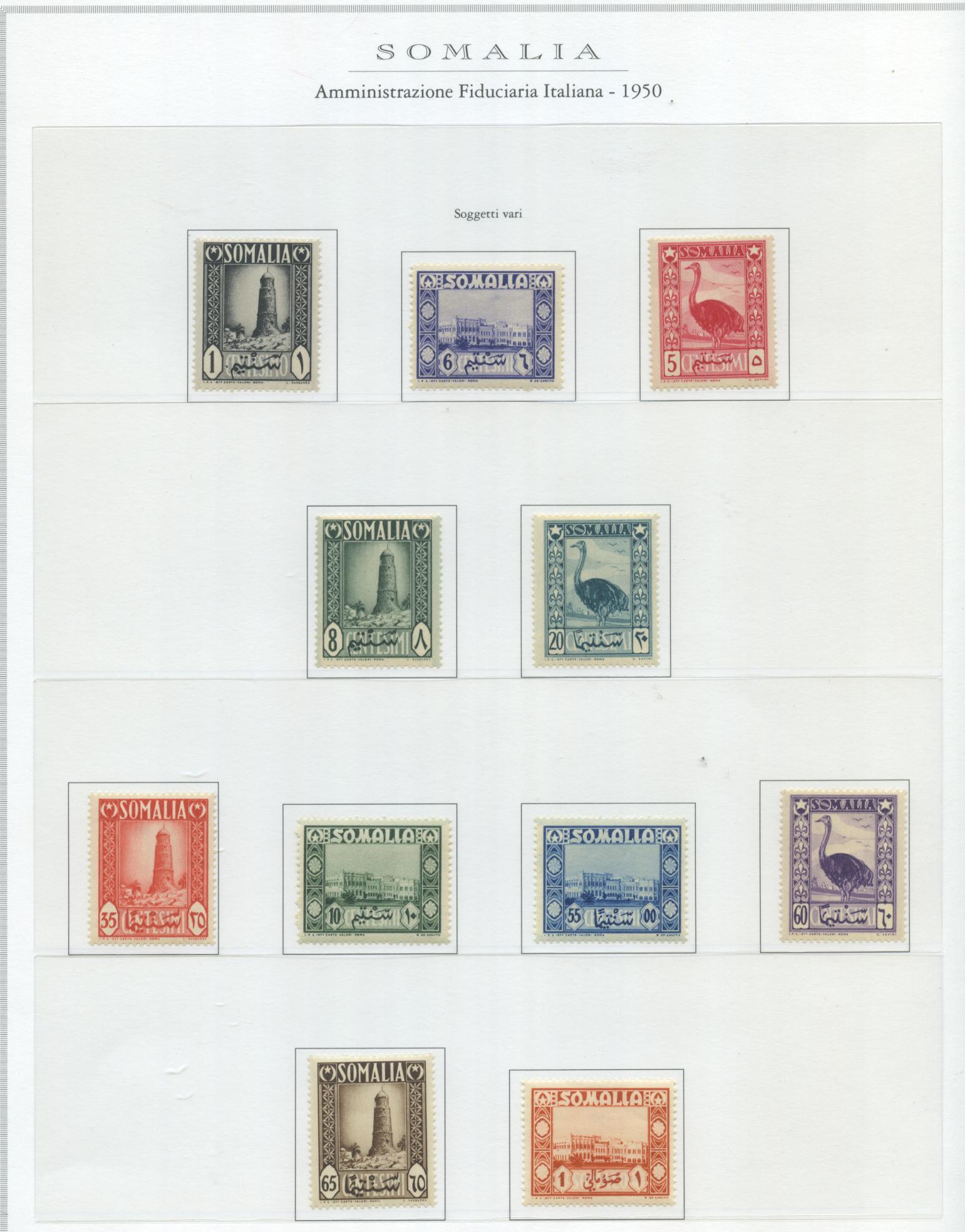 Scansione lotto: COLONIE SOMALIA 1950/68 COLLEZIONE COMPLETA **