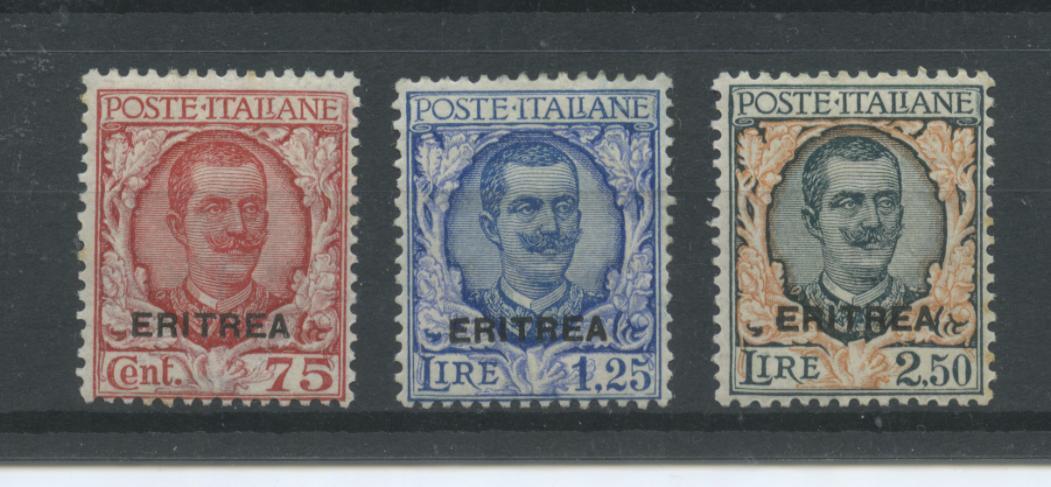 Scansione lotto: COLONIE ERITREA 1926 SOVR. 3V. 4 *