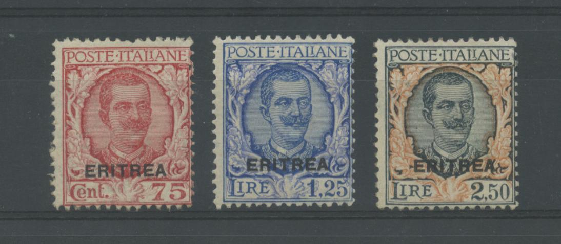 Scansione lotto: COLONIE ERITREA 1926 SOVR. 3V. 7 **