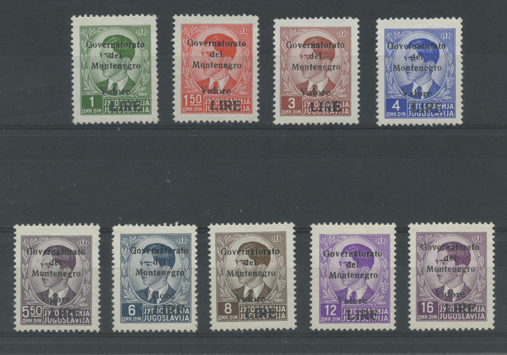 Scansione lotto: OCCUPAZIONI MONTENEGRO 1942 SOVR. 9V. N.40/8 *