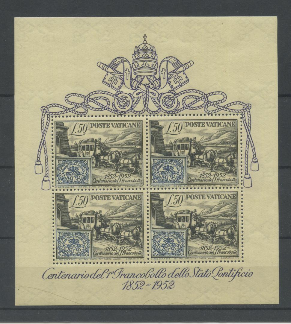 Scansione lotto: VATICANO 1952 B.F. CENTENARIO 2 ** LUSSO