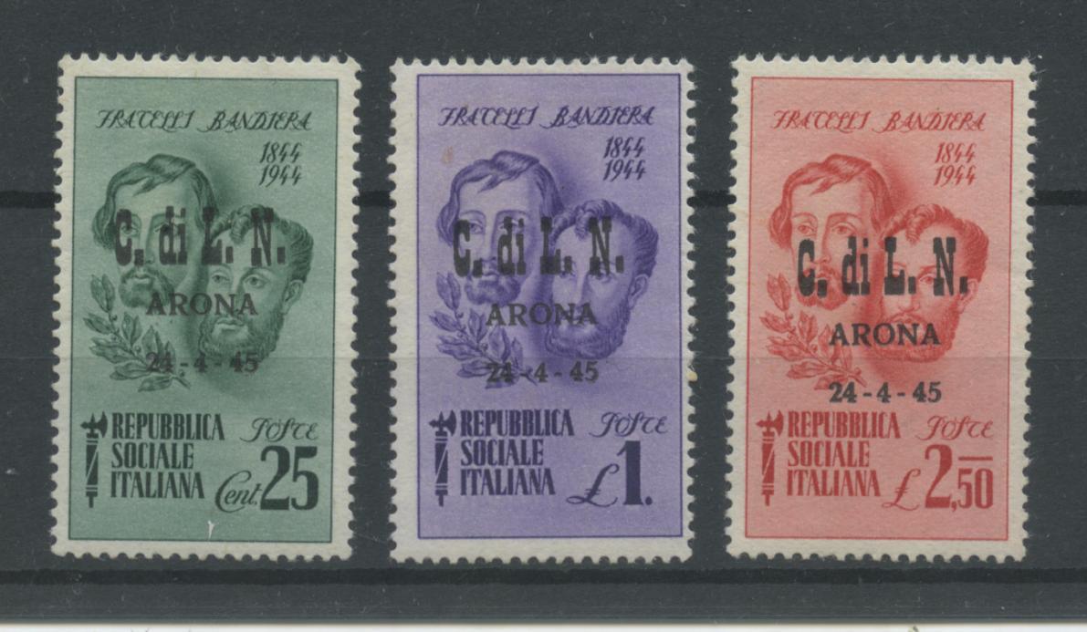 Scansione lotto: ITALIA EMISSIONI LOC 1945 ARONA N.11/3 *