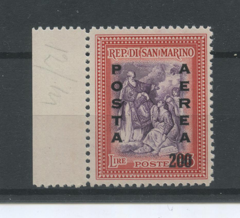 Scansione lotto: SAN MARINO 1948 L.200 SU L.25 2 ** LUSSO