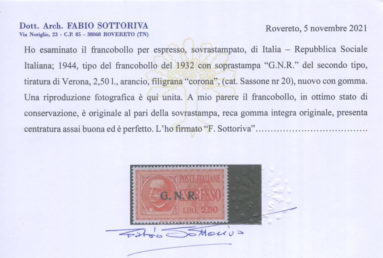 Scansione lotto: RSI E LUOGOTENENZA 1944 ESPRESSI 2V. VERONA 2 **  CERT.