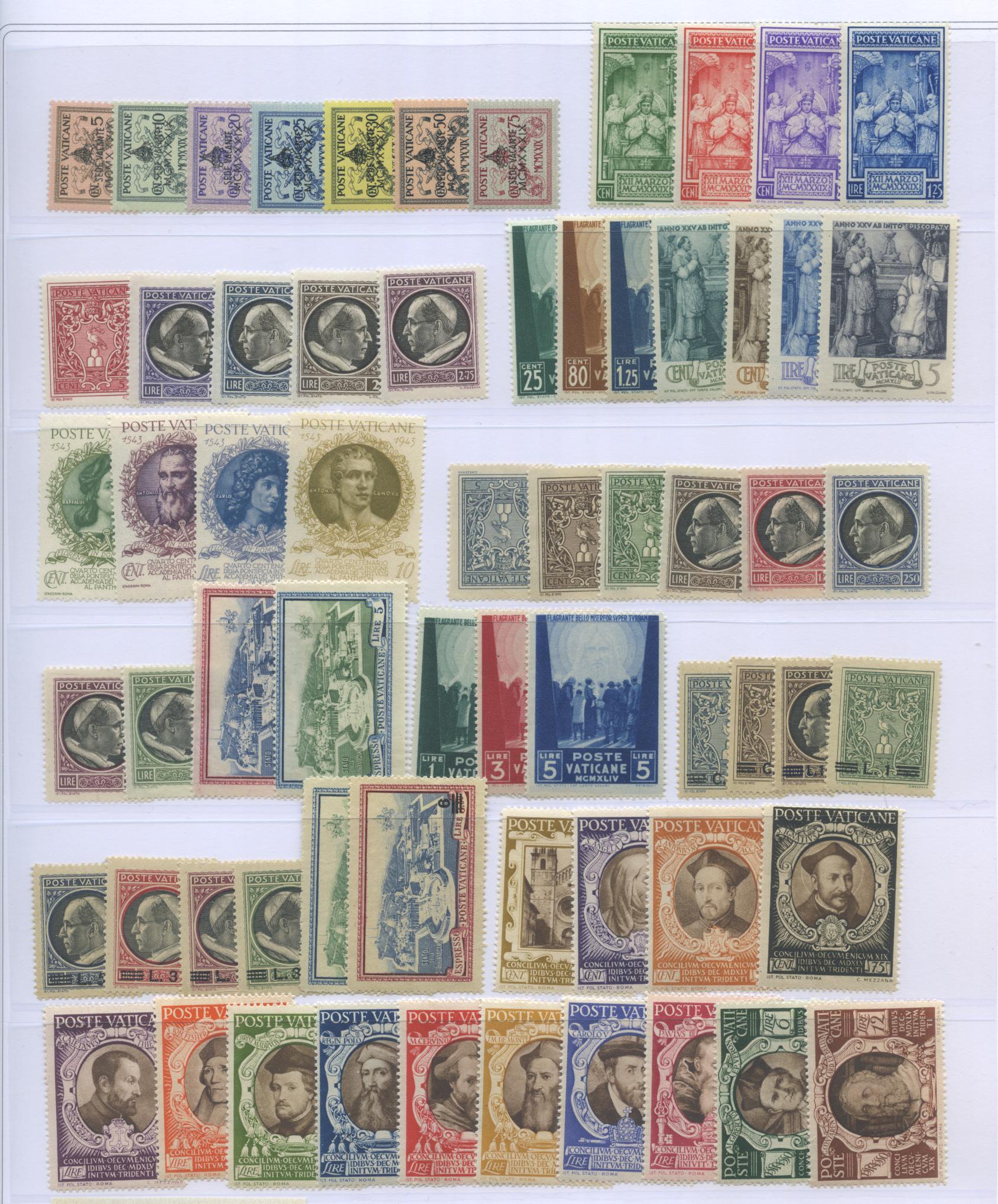 Scansione lotto: VATICANO 1939/58 POSTA ORDINARIA CPL.196V. ** LUSSO