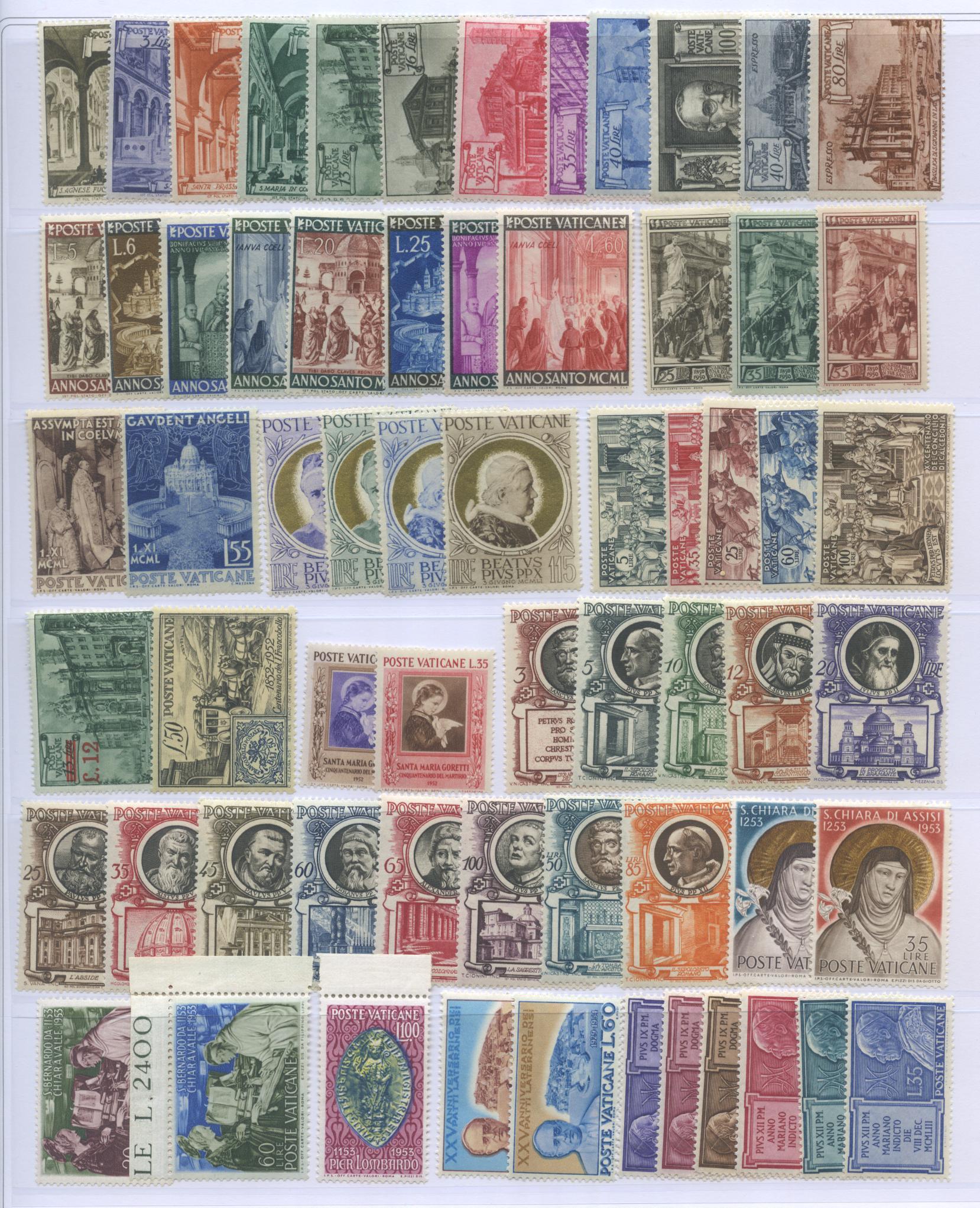 Scansione lotto: VATICANO 1939/58 POSTA ORDINARIA CPL.196V. ** LUSSO