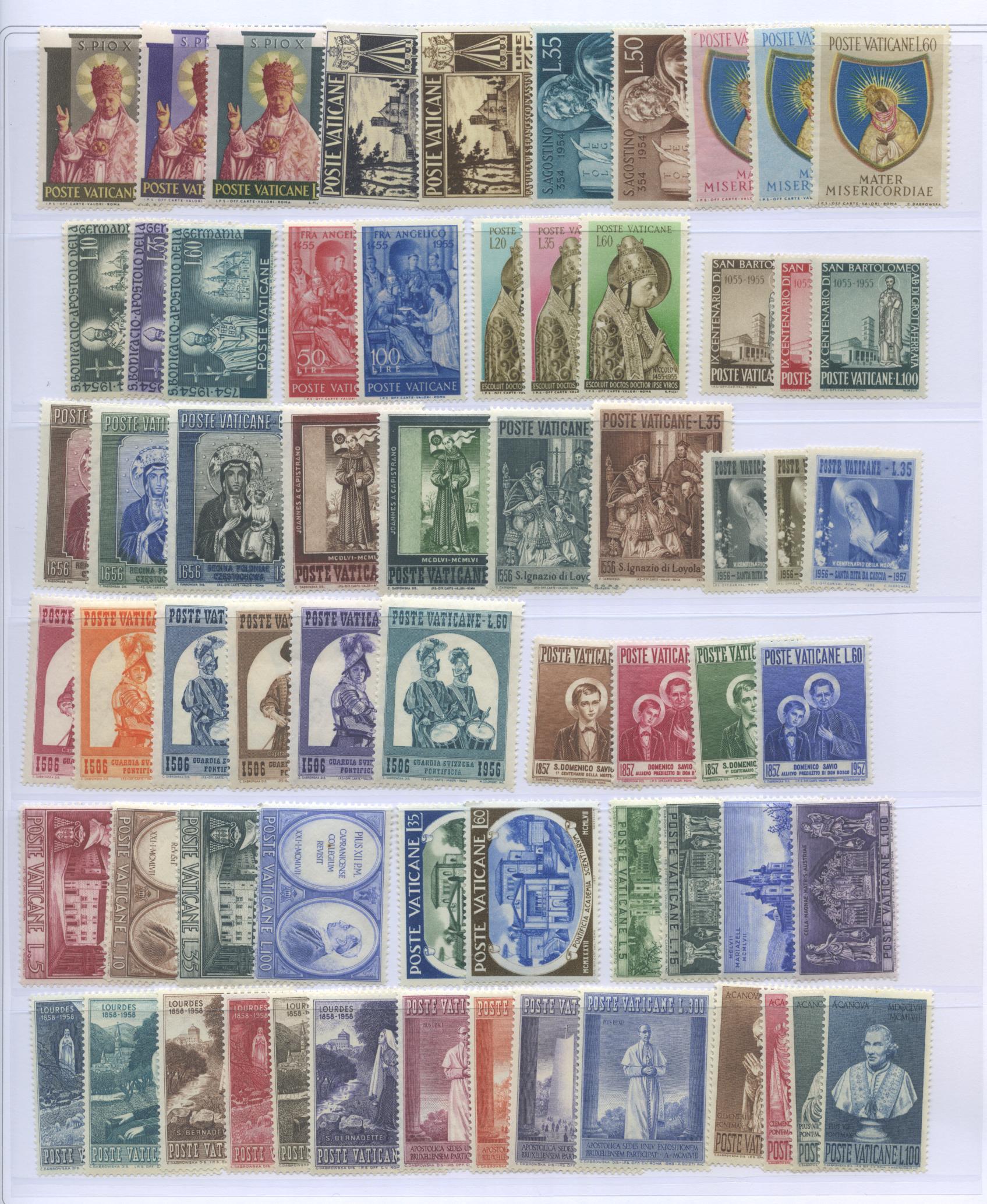 Scansione lotto: VATICANO 1939/58 POSTA ORDINARIA CPL.196V. ** LUSSO