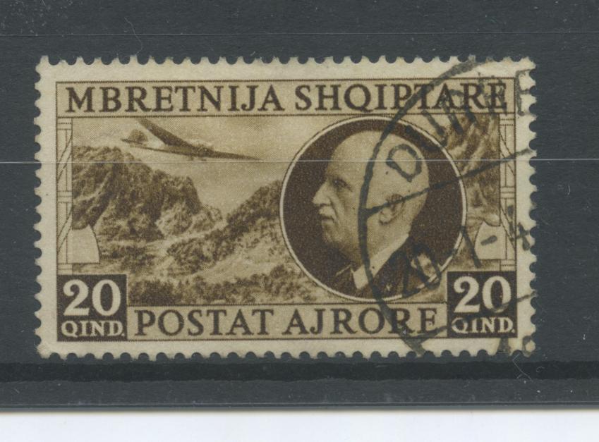 Scansione lotto: OCCUPAZIONI ALBANIA 1939 POSTA AEREA 20Q. US.