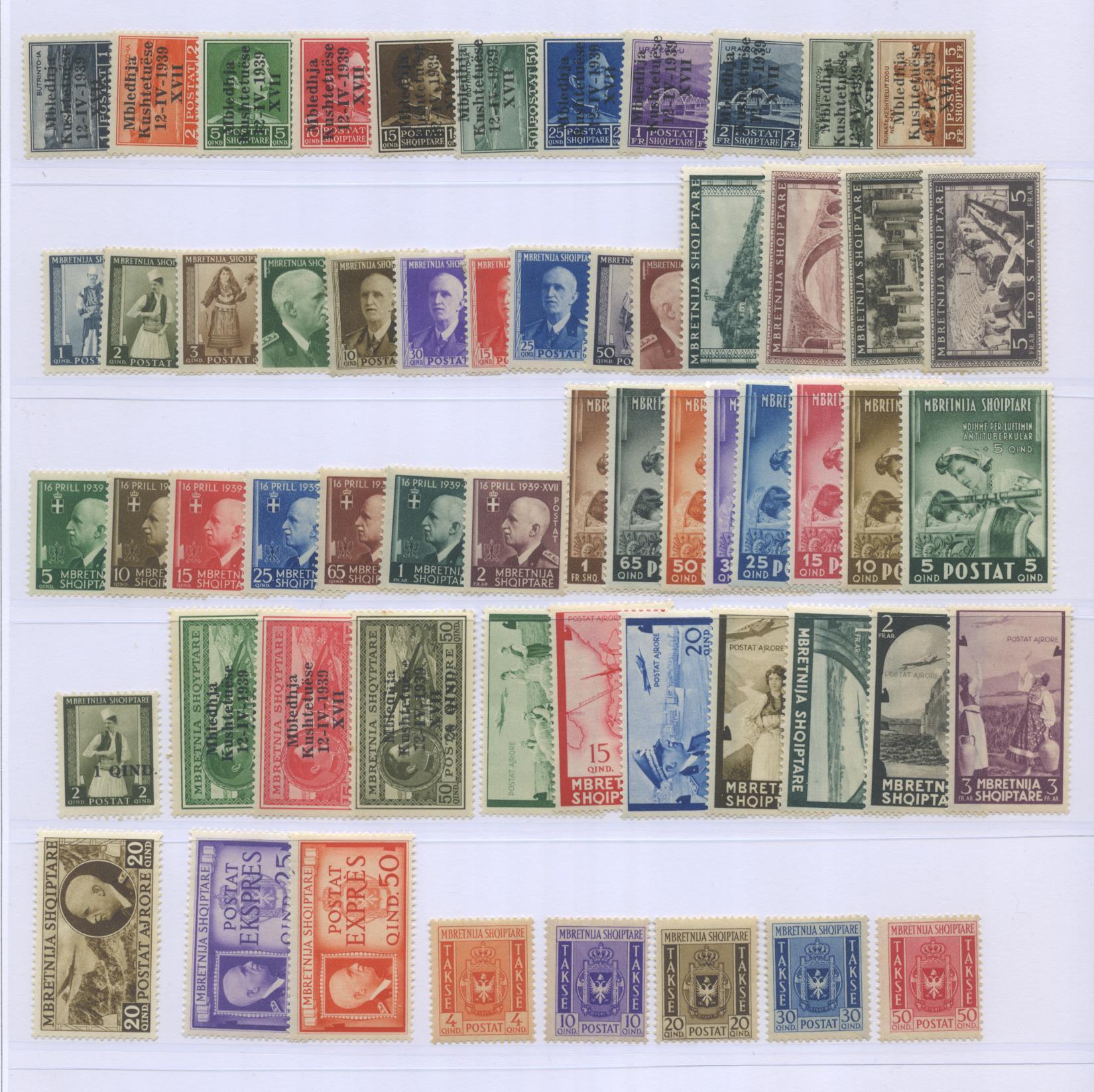 Scansione lotto: OCCUPAZIONI ALBANIA 1939/43 COLLEZIONE CPL. 59V. *