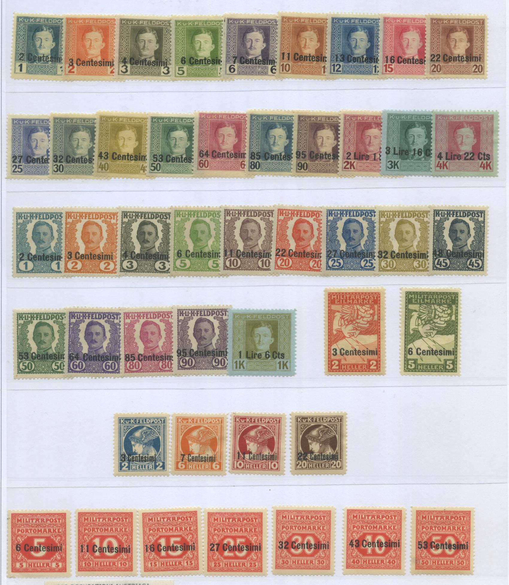 Scansione lotto: OCCUPAZIONI AUSTRIACA 1918 COLLEZIONE CPL. 46V. * CENT.