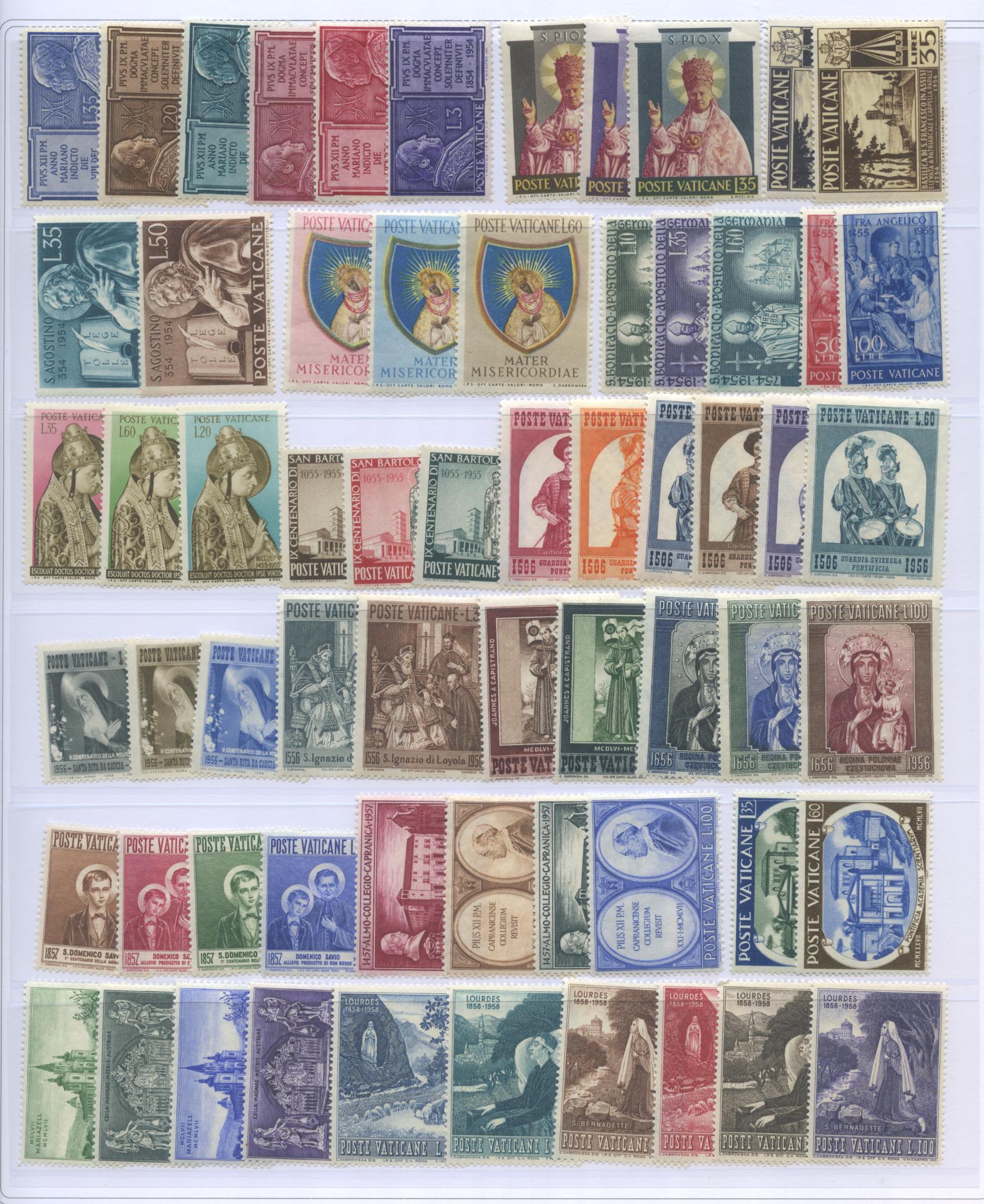 Scansione lotto: VATICANO 1939/58 COLLEZIONE CPL. 3 ** CENTRATO CERT.