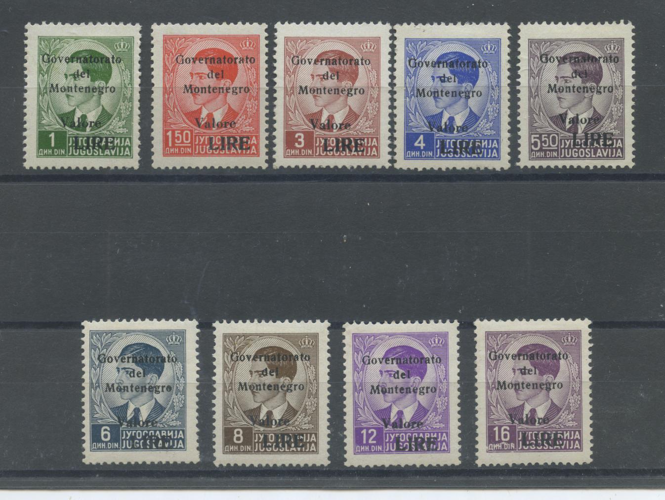 Scansione lotto: OCCUPAZIONI MONTENEGRO 1942 SOVR. 9V. N.40/8 CENTR. *