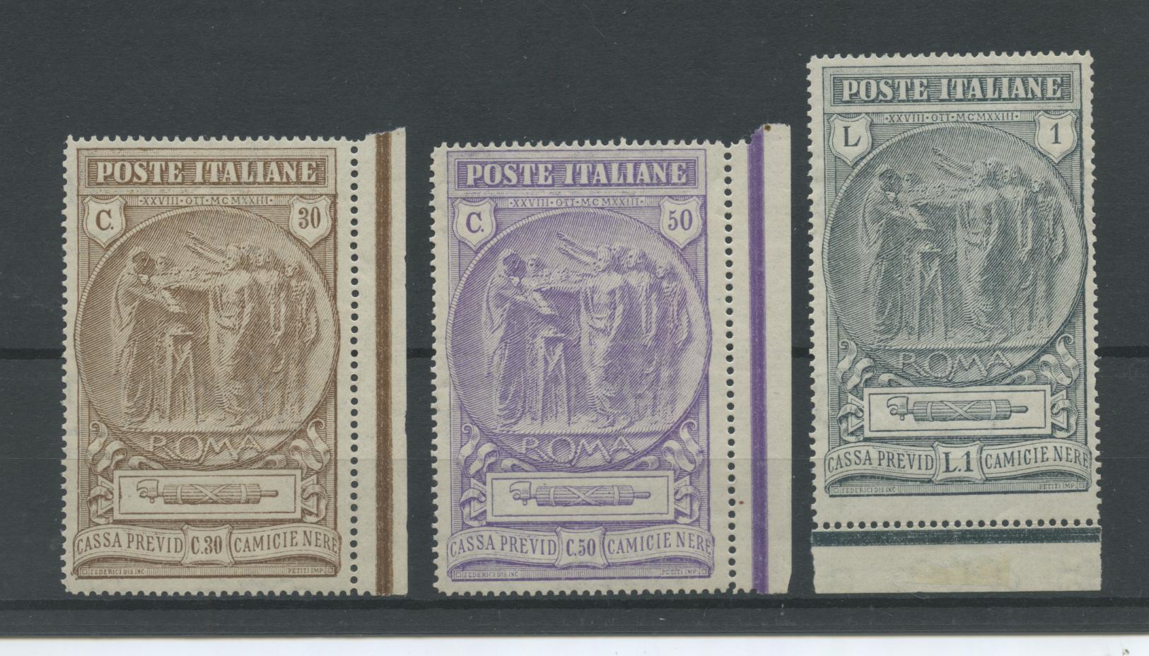 Scansione lotto: REGNO 1923 CAMICIE NERE 3V. 2 ** LUSSO