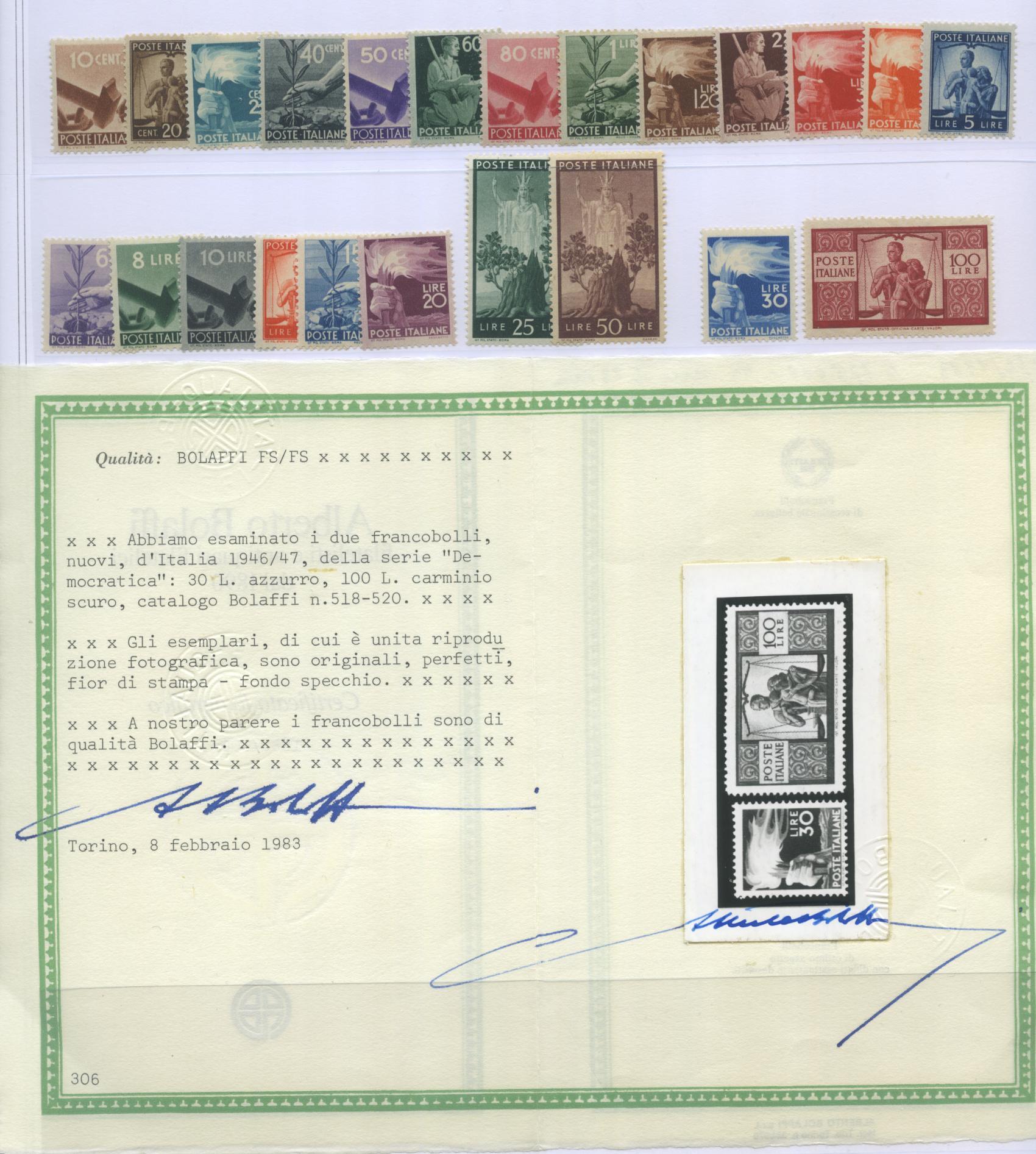 Scansione lotto: REPUBBLICA 1945/54 RACCOLTA CPL. CENTR. 2 **  CERT.