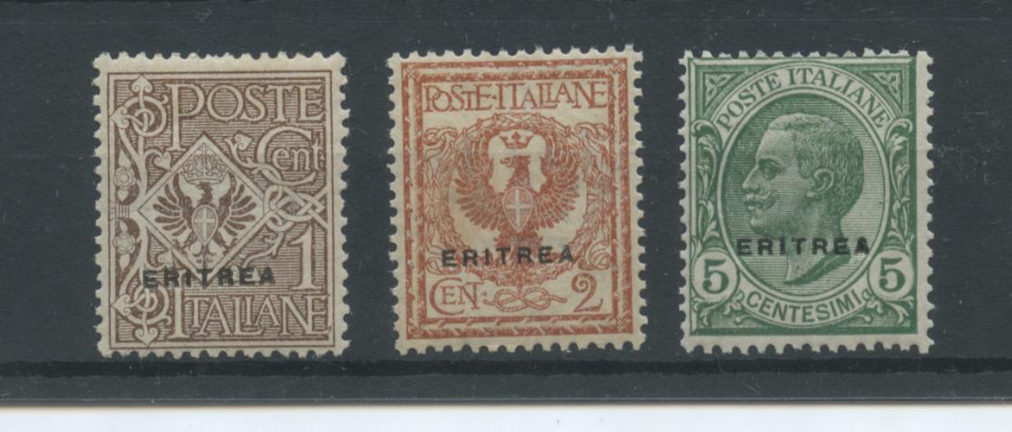 Scansione lotto: COLONIE ERITREA 1924 SOVR. 3V. ** LUSSO