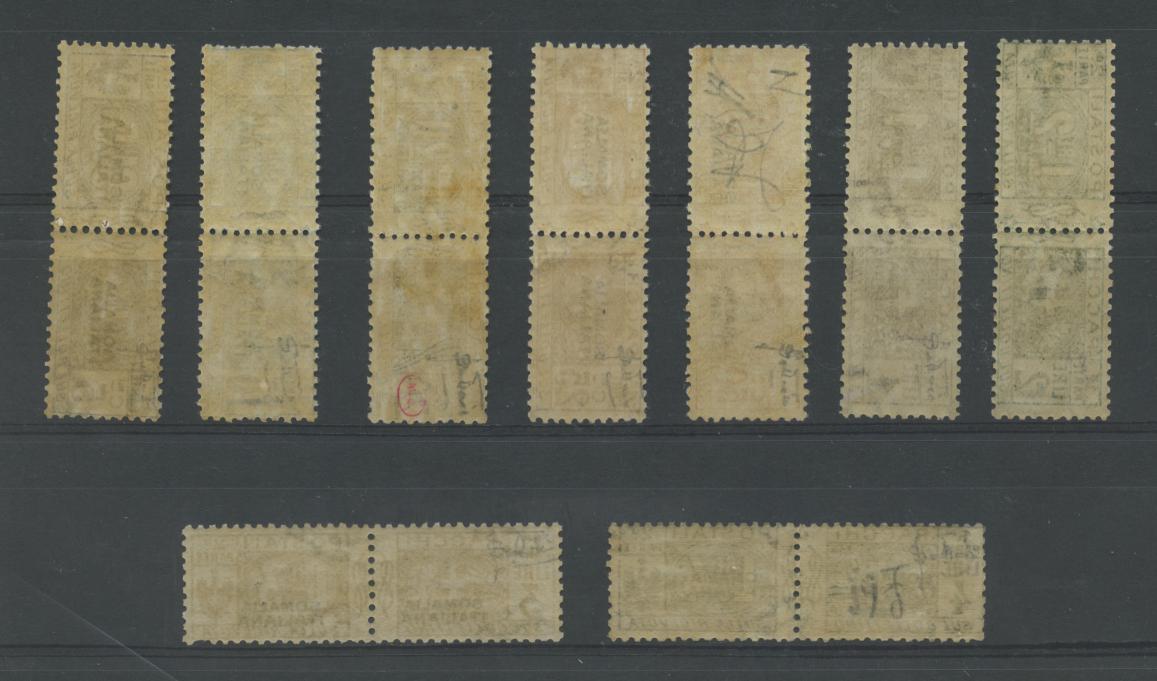 Scansione lotto: COLONIE SOMALIA 1917/9 PACCHI 9V. ** CENTRATO CERT.