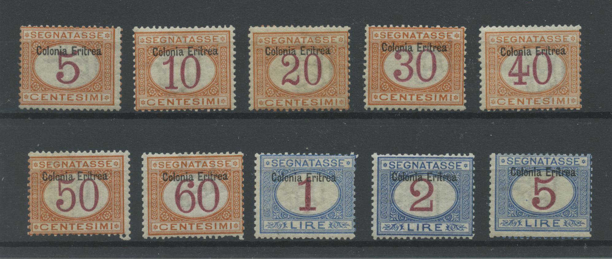 Scansione lotto: COLONIE ERITREA 1903 TASSE 10V. (SENZA L.10) 2 **