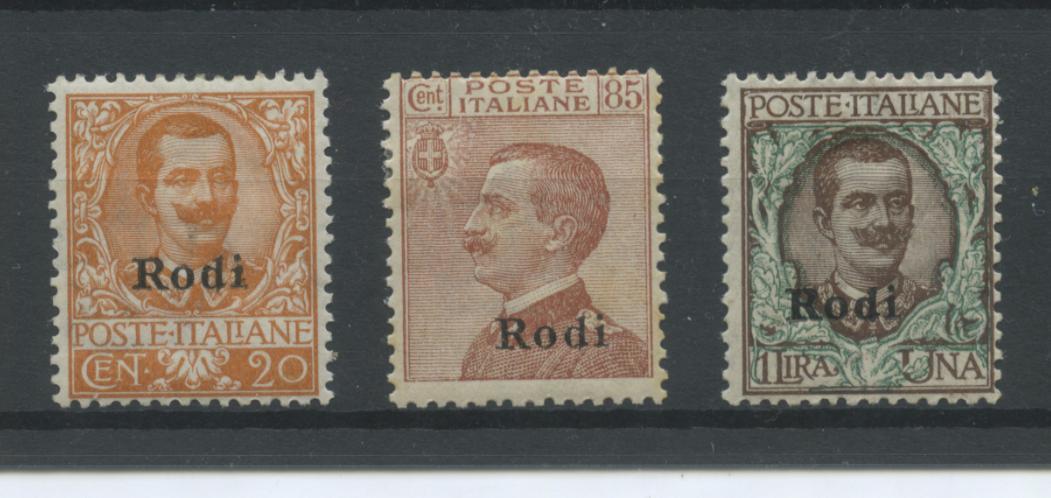 Scansione lotto: COLONIE EGEO 1916/23 RODI SOVR. 3V. 2 *