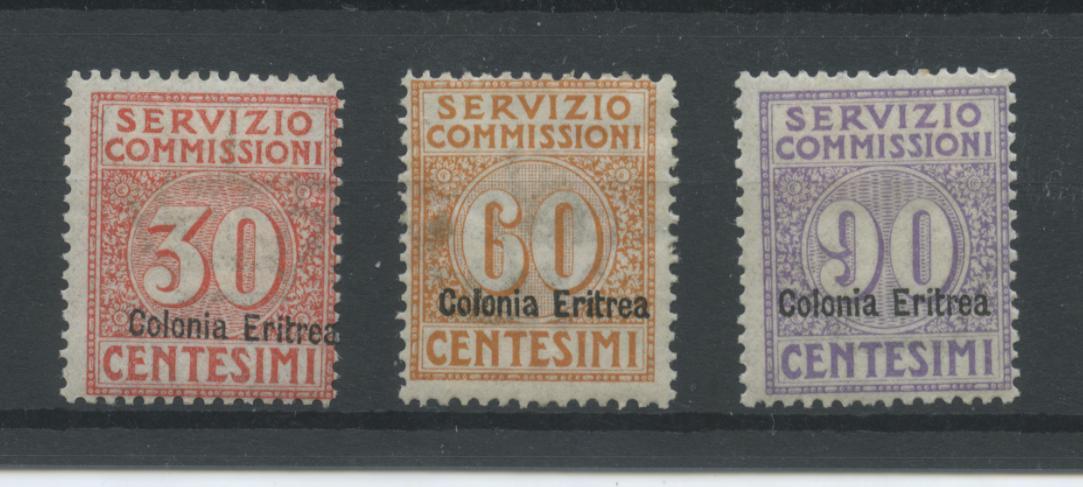 Scansione lotto: COLONIE ERITREA 1916 COMMISSIONI 3V. 2 *