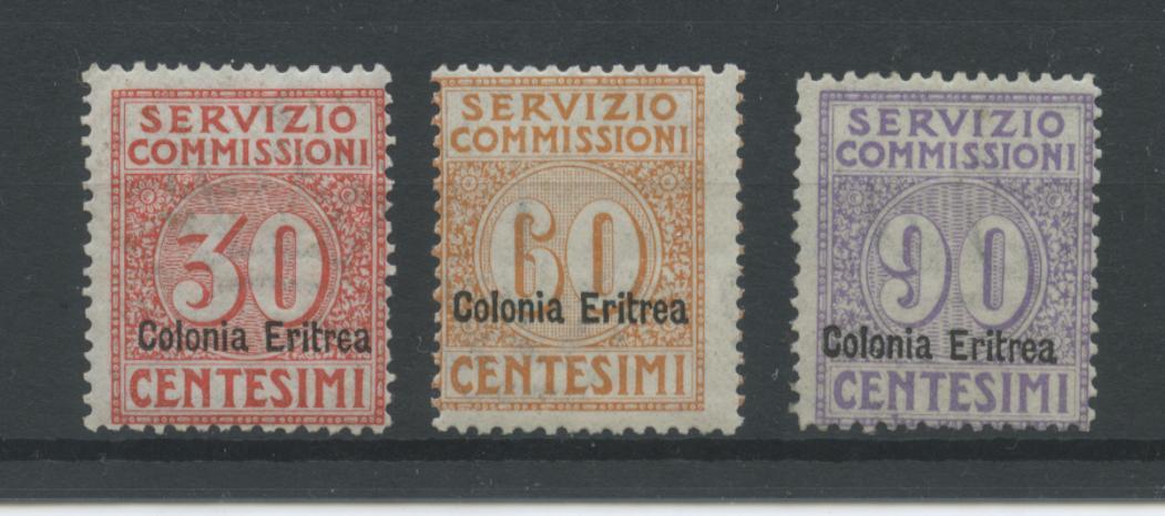 Scansione lotto: COLONIE ERITREA 1916 COMMISSIONI 3V. 8 **