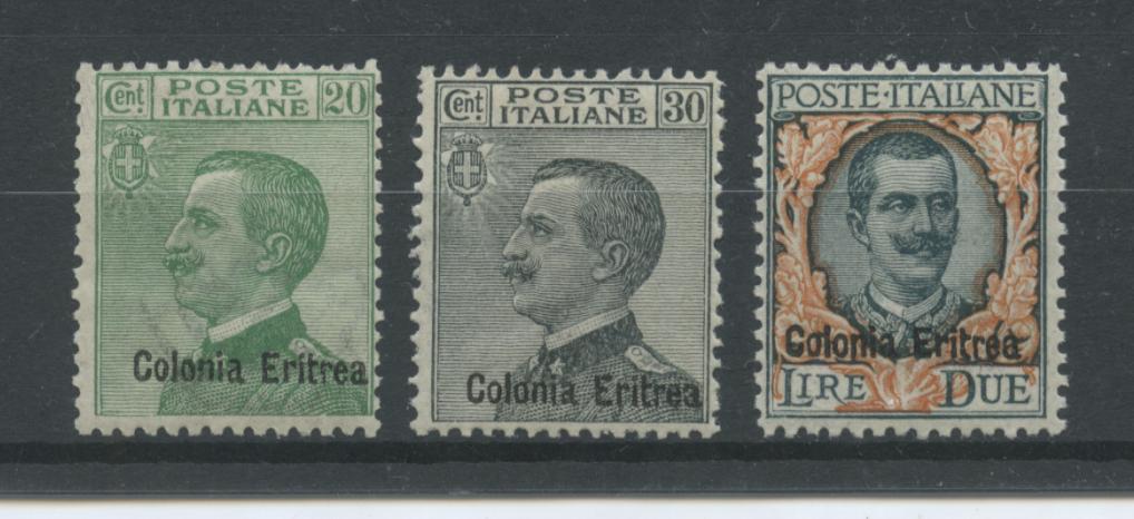 Scansione lotto: COLONIE ERITREA 1925 SOVR. 3V. 5 ** CENTRATO