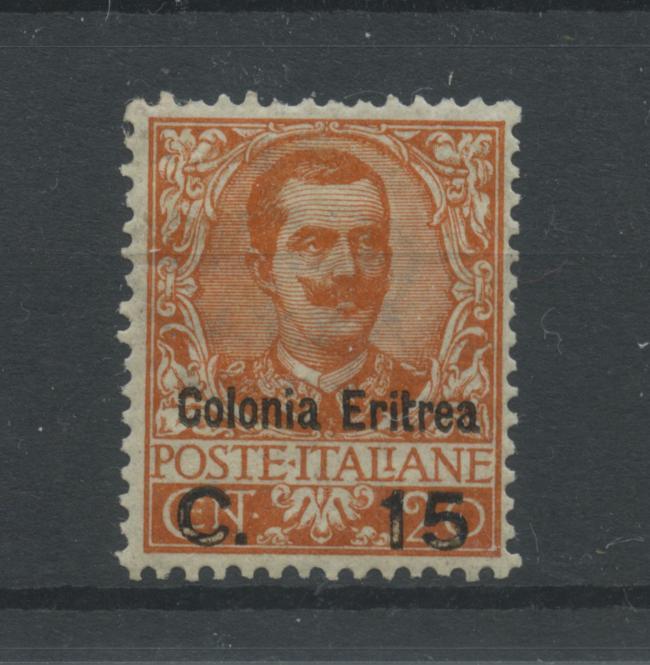 Scansione lotto: COLONIE ERITREA 1905 15C. SU 20C. 2 * CENTRATO