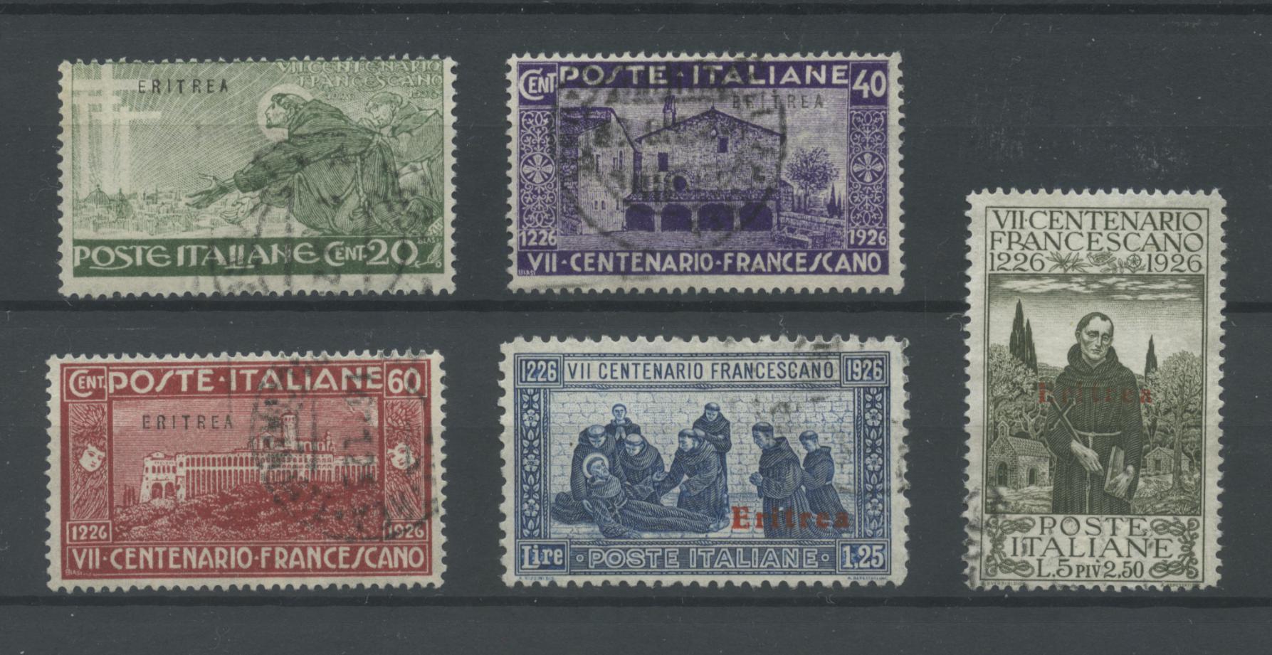 Scansione lotto: COLONIE ERITREA 1926 S.FRANCESCO 5V. US.