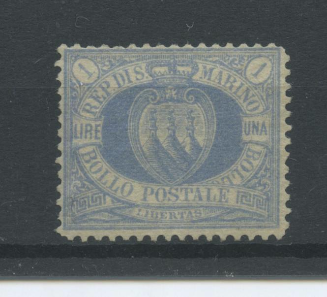 Scansione lotto: SAN MARINO 1894 L.1 AZZURRA 4 ** CENTRATO CERT.