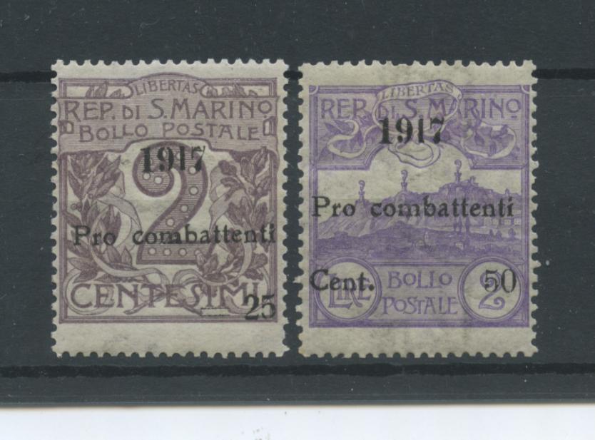 Scansione lotto: SAN MARINO 1917 SOVR. 2V. ** LUSSO