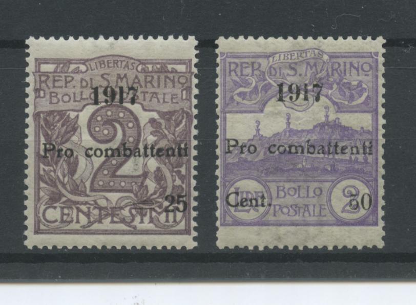 Scansione lotto: SAN MARINO 1917 SOVR. 2V. 2 ** LUSSO