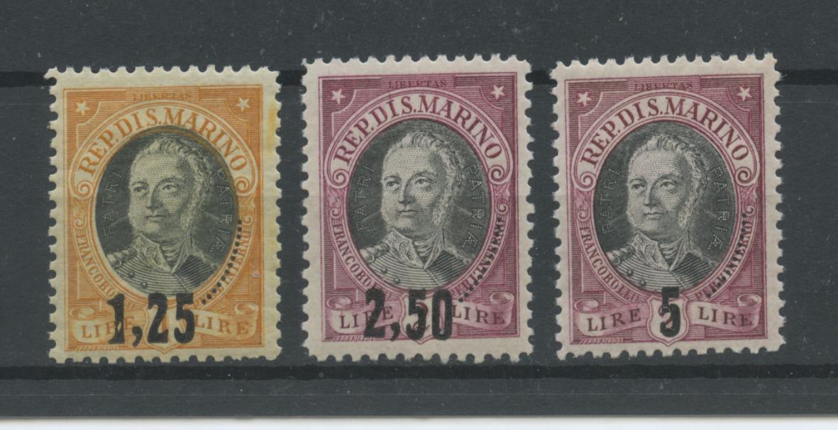 Scansione lotto: SAN MARINO 1927 ONOFRI SOVR. 3V. 4 ** LUSSO