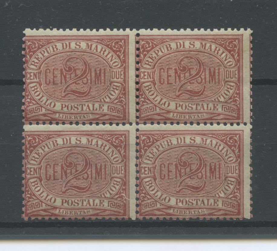 Scansione lotto: SAN MARINO 1892/9 CIFRA E STEMMI C.2 X4 **